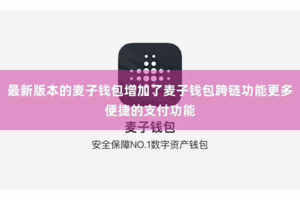 最新版本的麦子钱包增加了麦子钱包跨链功能更多便捷的支付功能