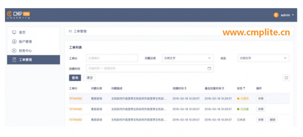 用户可在www.cmplite.cn注册、登录并纳管阿里云、AWS等云服务商账号，可对已购买各云服务商的主机资源进行统一可视化监控，资源汇总界面清晰展现，从资源所在区域、已用区域、已用主机和已用数据库等维度对云资源进行概览。