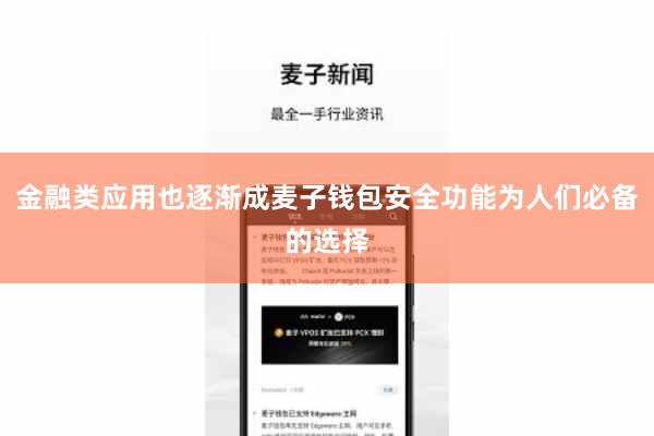 金融类应用也逐渐成麦子钱包安全功能为人们必备的选择