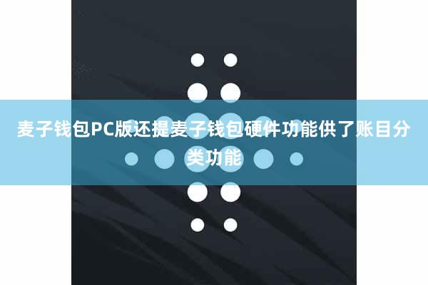 麦子钱包PC版还提麦子钱包硬件功能供了账目分类功能